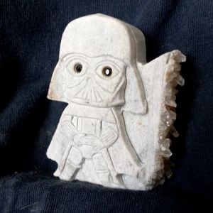 Gemstone healing stone carved out of Quartz  one of a kind Quartz stormtrooper